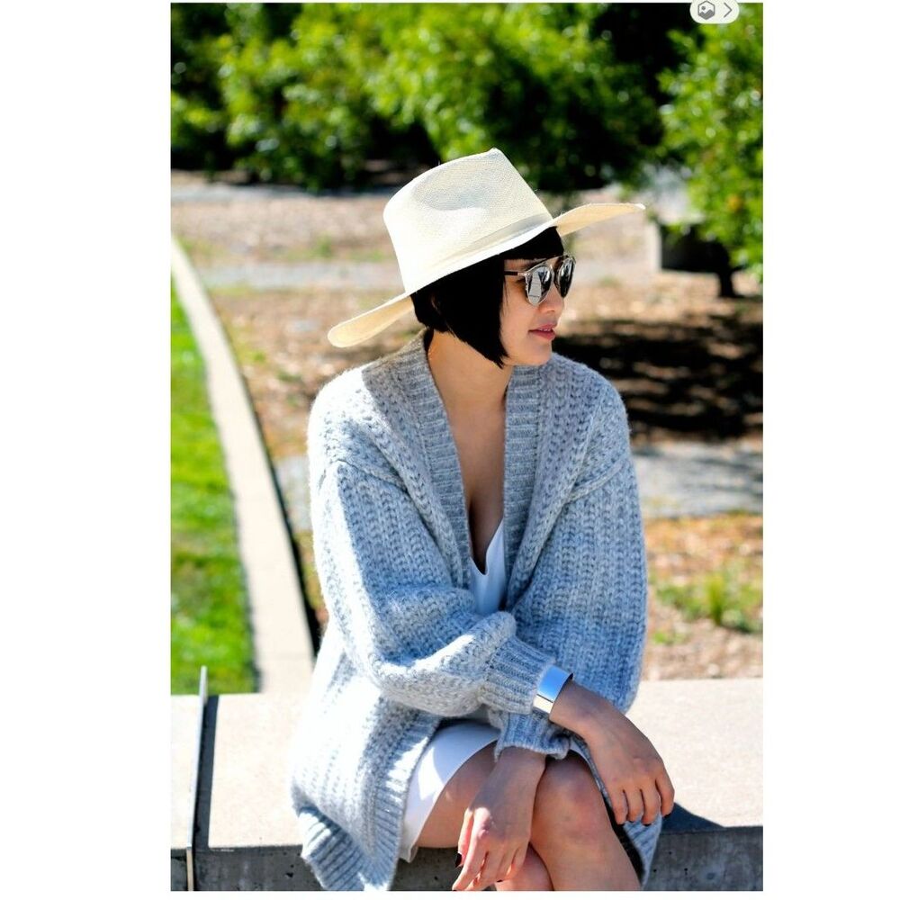 Cuyana Alpaca Open Front Cardigan in Gray One Size